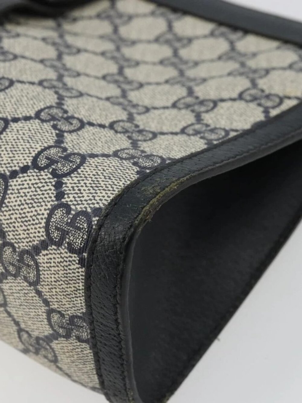 GUCCI GG Supreme Sherry Line Clutch Bag PVC Navy 89 01 033 Auth 175774 - Picture 11 of 16